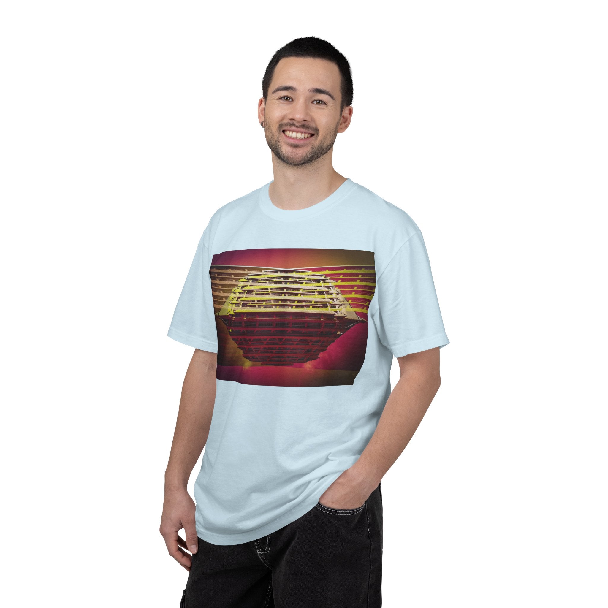 Dreaming With Dali By Kevin Quinn -Retro Futuristic Sunset Abstract Urban Architecture T-Shirt — Geometric Vaporwave Graphic