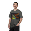 Night Light By Kevin Quinn -Modern Abstract Architectural Nightscape T-Shirt — Glass Building Sunset Photo Tee