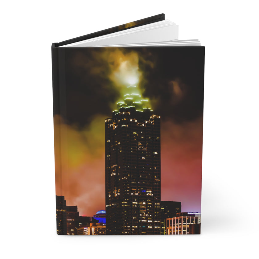 Release By Kevin Quinn - Atlanta City Nightscape Hardcover Journal — Moody Skyscraper Skyline Notebook