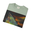 Night Light By Kevin Quinn -Modern Abstract Architectural Nightscape T-Shirt — Glass Building Sunset Photo Tee