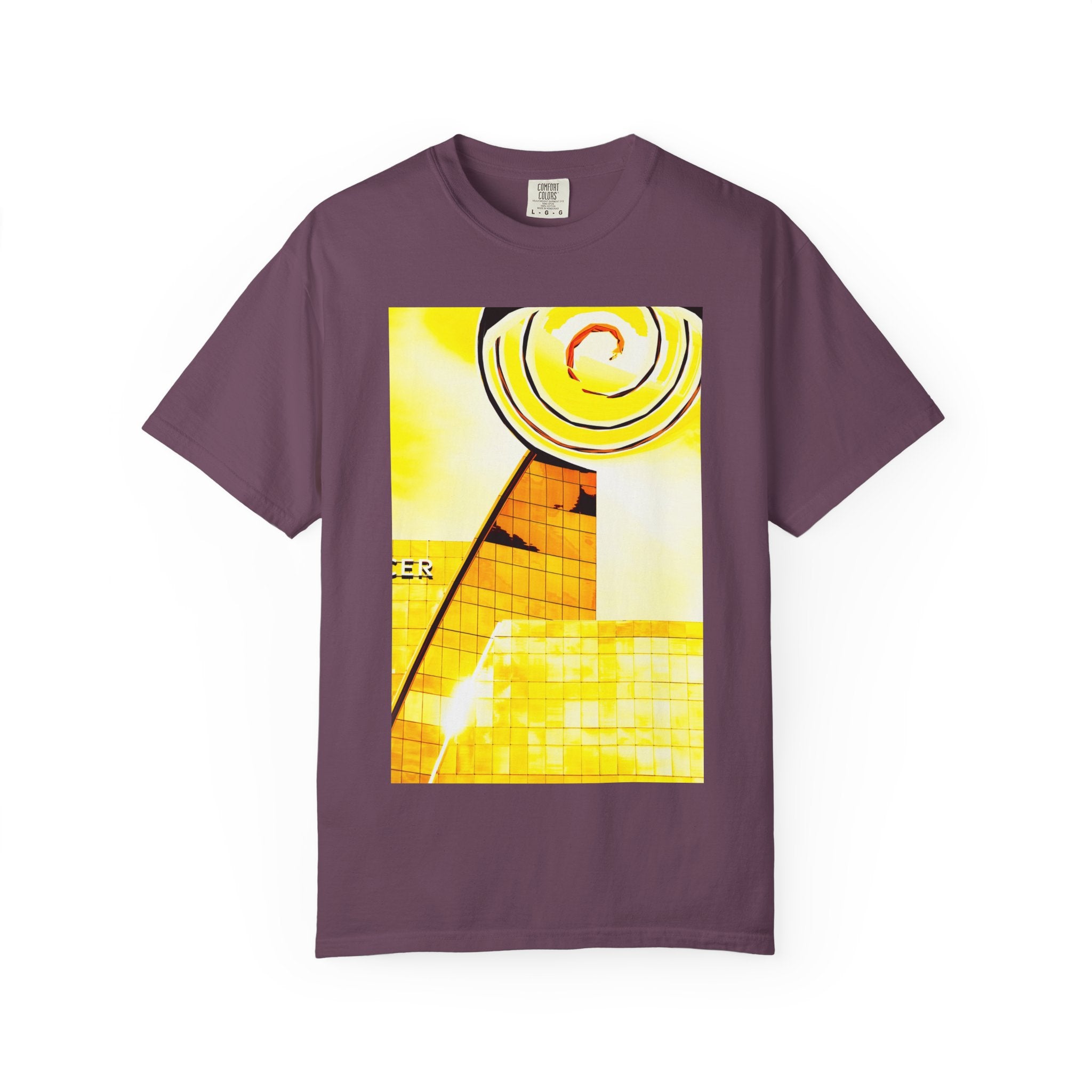 Lemonheads and Lollipops By Kevin Quinn   -Abstract Yellow Spiral Urban Modern Architecture Graphic Tee