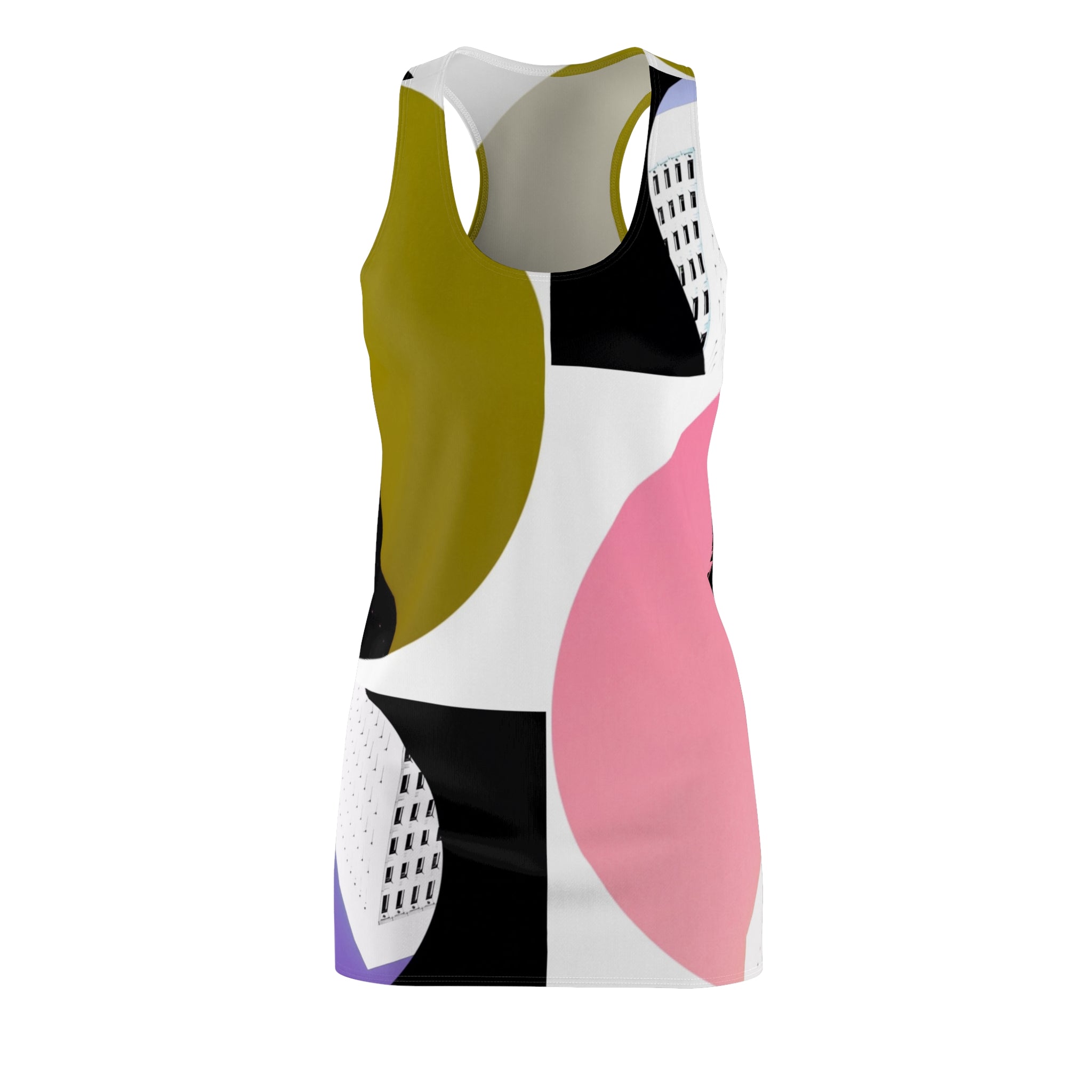 You Always Look So Beautiful By Kevin Quinn -Abstract Architecture Pop Color Block Racerback Dress