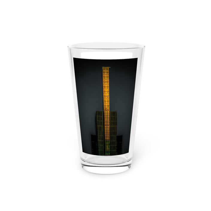 Abstract Art Beer Pint Glass – 16oz Craft Beer Glass – “Guitar” by Kevin Quinn