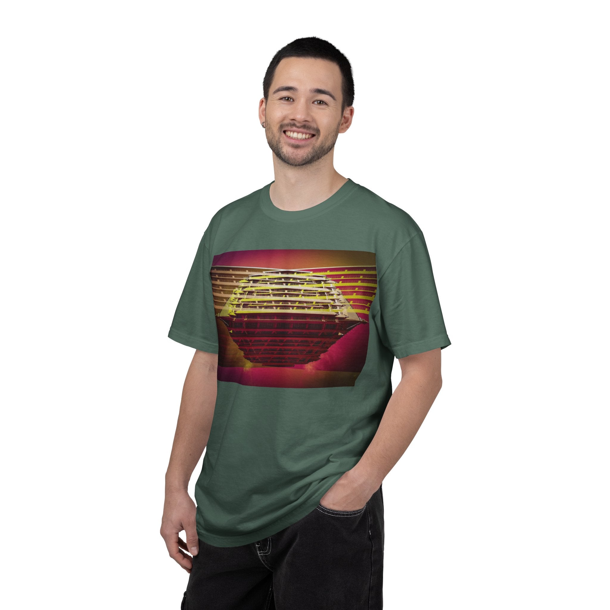 Dreaming With Dali By Kevin Quinn -Retro Futuristic Sunset Abstract Urban Architecture T-Shirt — Geometric Vaporwave Graphic