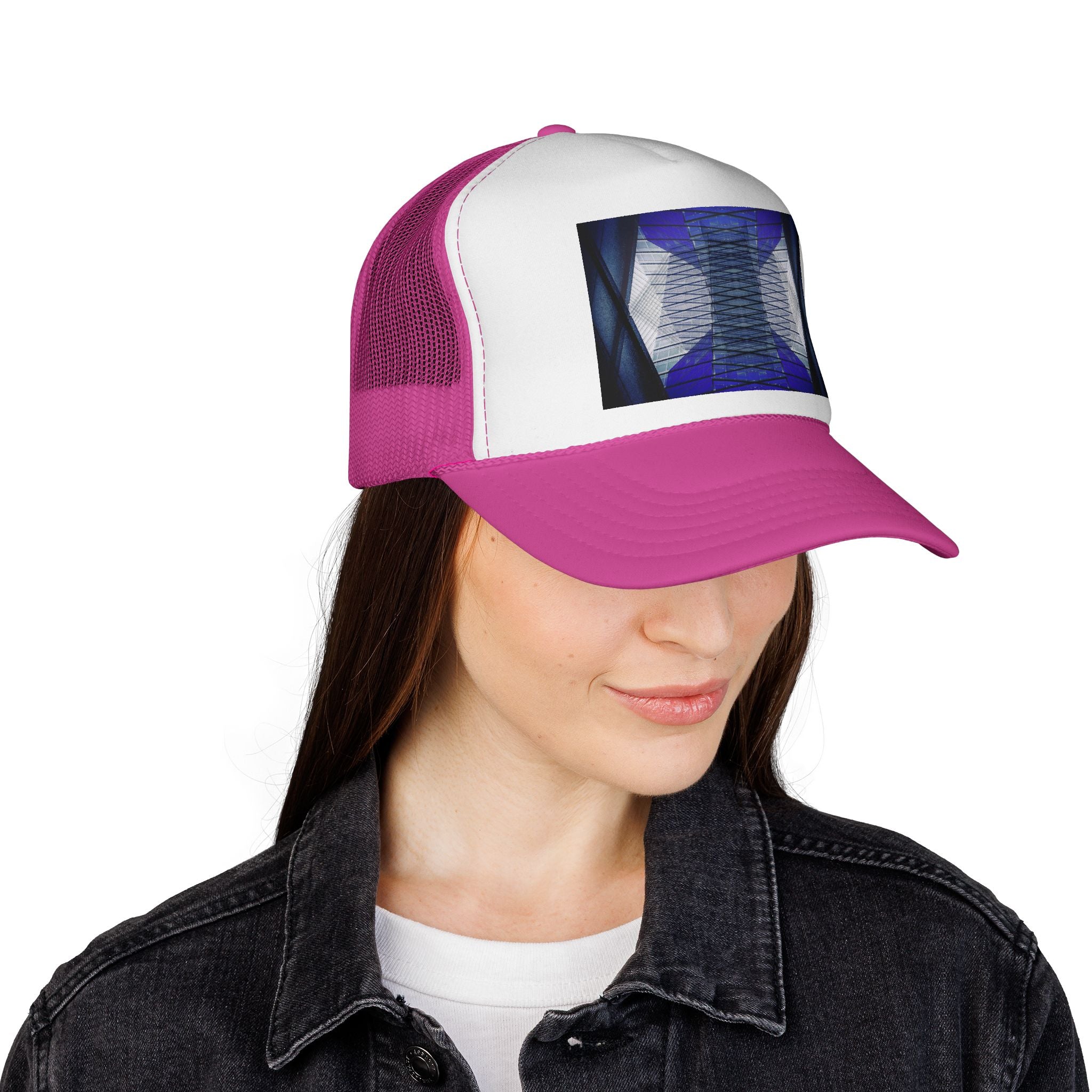 Custom Abstract Architecture Trucker Cap - 