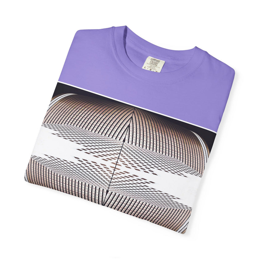 Thought Machine By Kevin Quinn -Optical Waveform Graphic T‑Shirt — Geometric Illusion Art Tee
