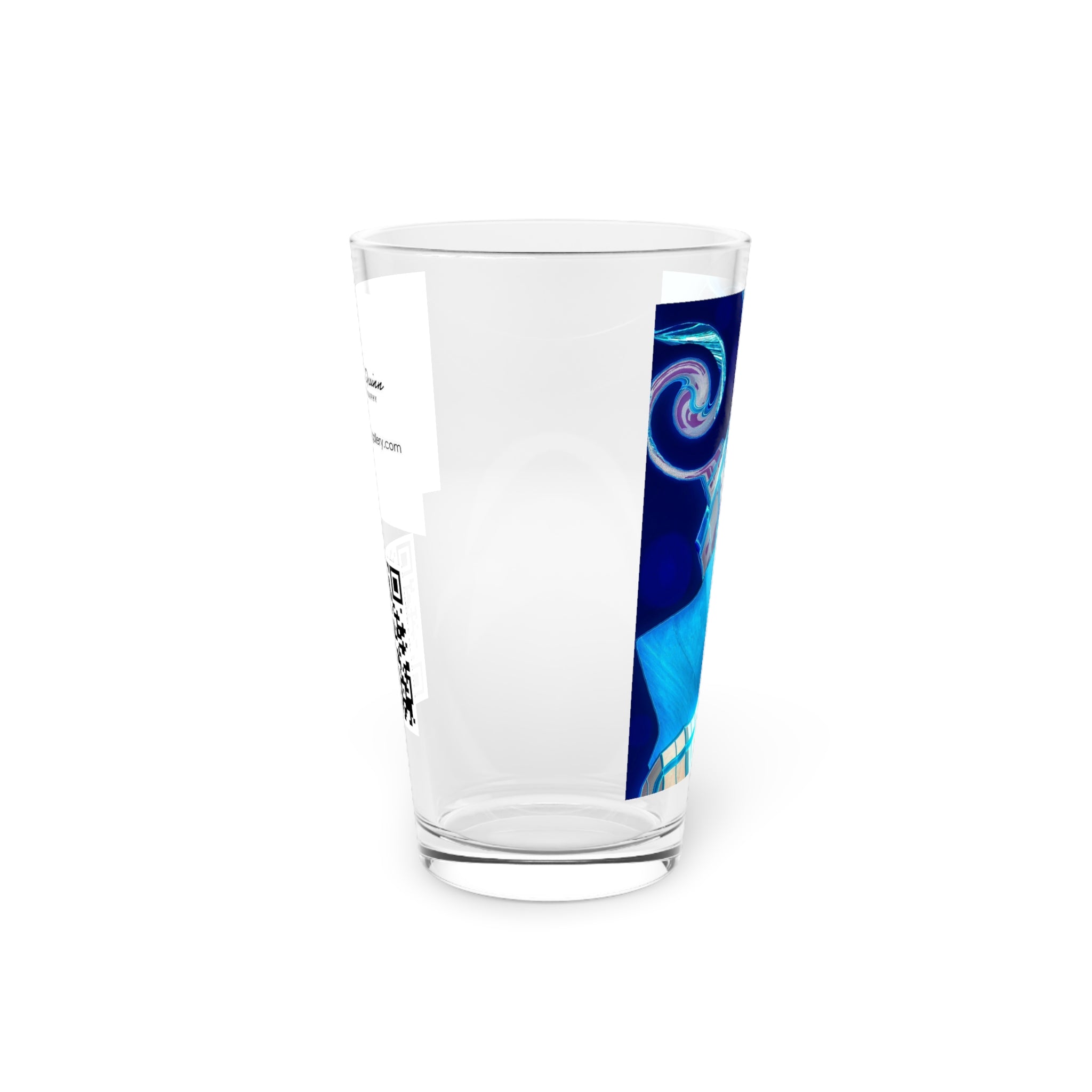 Abstract Art Beer Pint Glass – 16oz Craft Beer Glass – “Tiny Dancer” by Kevin Quinn