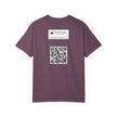 Silky The Sun Kid By Kevin Quinn-Modern Urban Sunface Graphic T-Shirt — Yellow Sun Artwork with QR Code Back