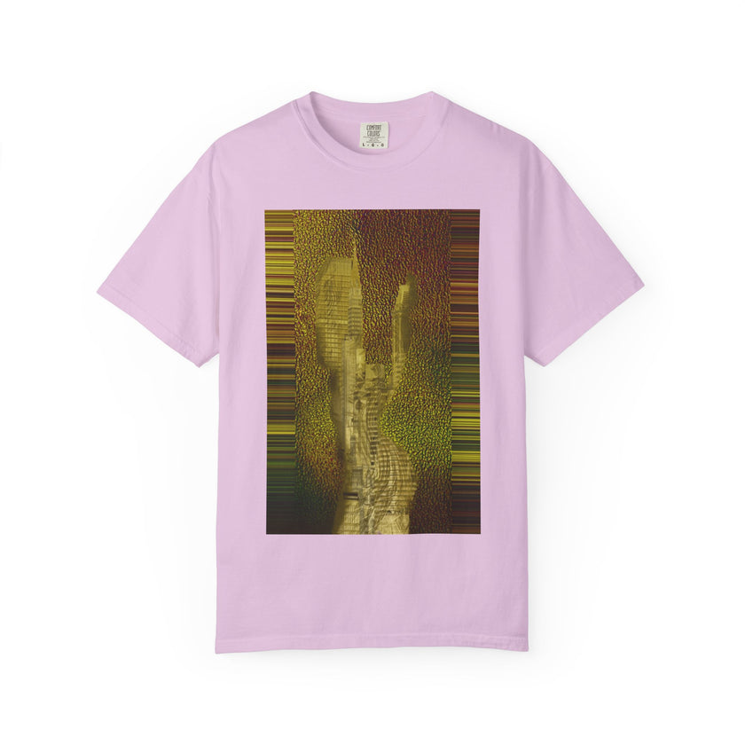 Ava's Search Engine By Kevin Quinn -Abstract Glitch Art T-Shirt with QR Code Back — Techy Urban Graphic Tee
