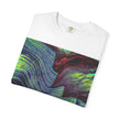 Leaving On A Thursday By Kevin Quinn -Urban Abstract Architecture Wave Art T-Shirt — Neon Ocean Landscape Graphic Tee