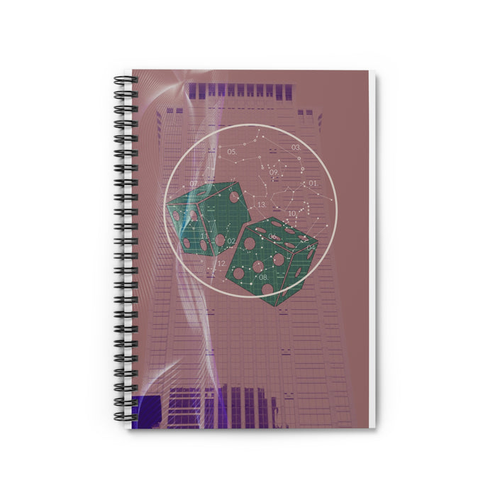 Star 21 By Kevin Quinn -Gaming Dice Spiral Notebook — Vintage Tech Aesthetic Ruled Journal