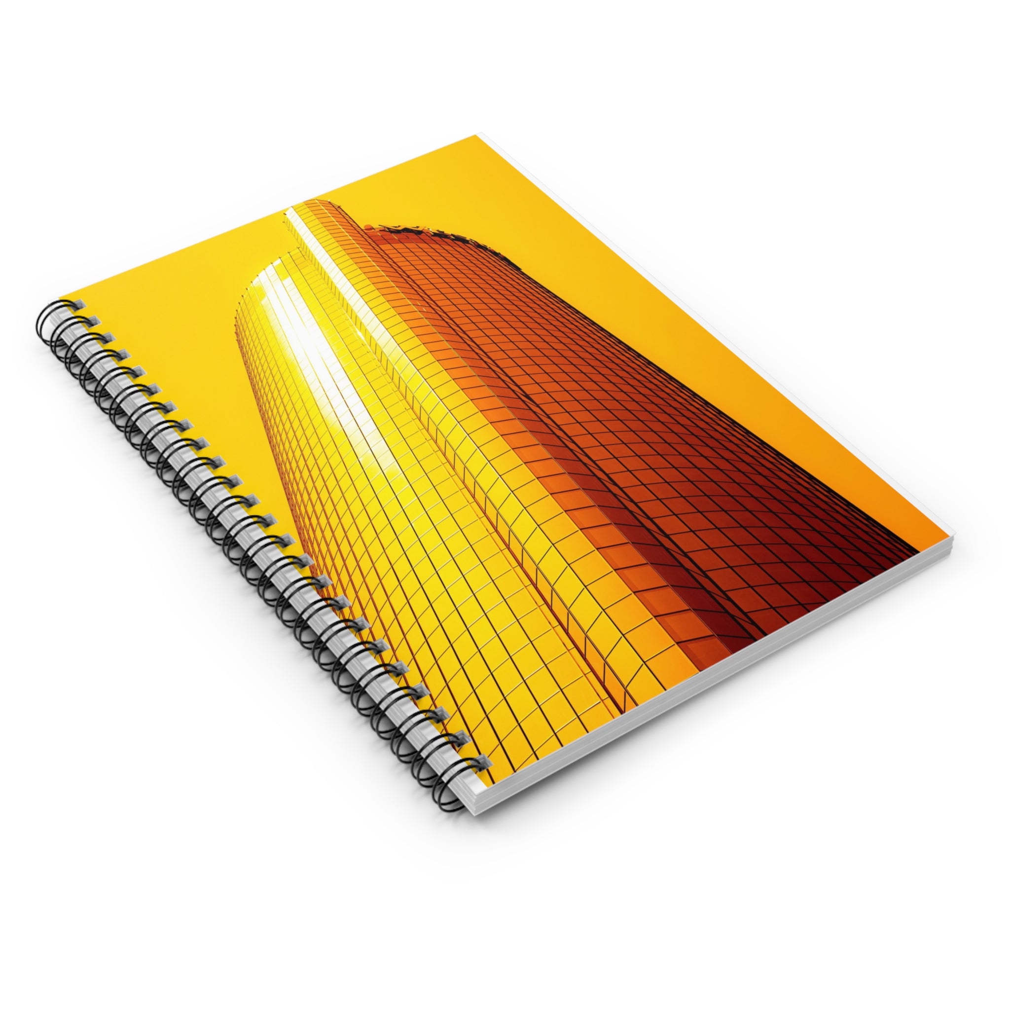 Summer In The City By Kevin Quinn - Yellow Skyscraper Spiral Notebook — Modern Architectural Photo Ruled Journal
