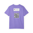Silky The Sun Kid By Kevin Quinn-Modern Urban Sunface Graphic T-Shirt — Yellow Sun Artwork with QR Code Back