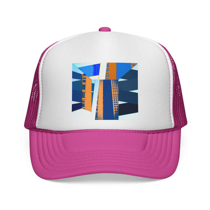 Custom Abstract Cityscape Trucker Cap - 