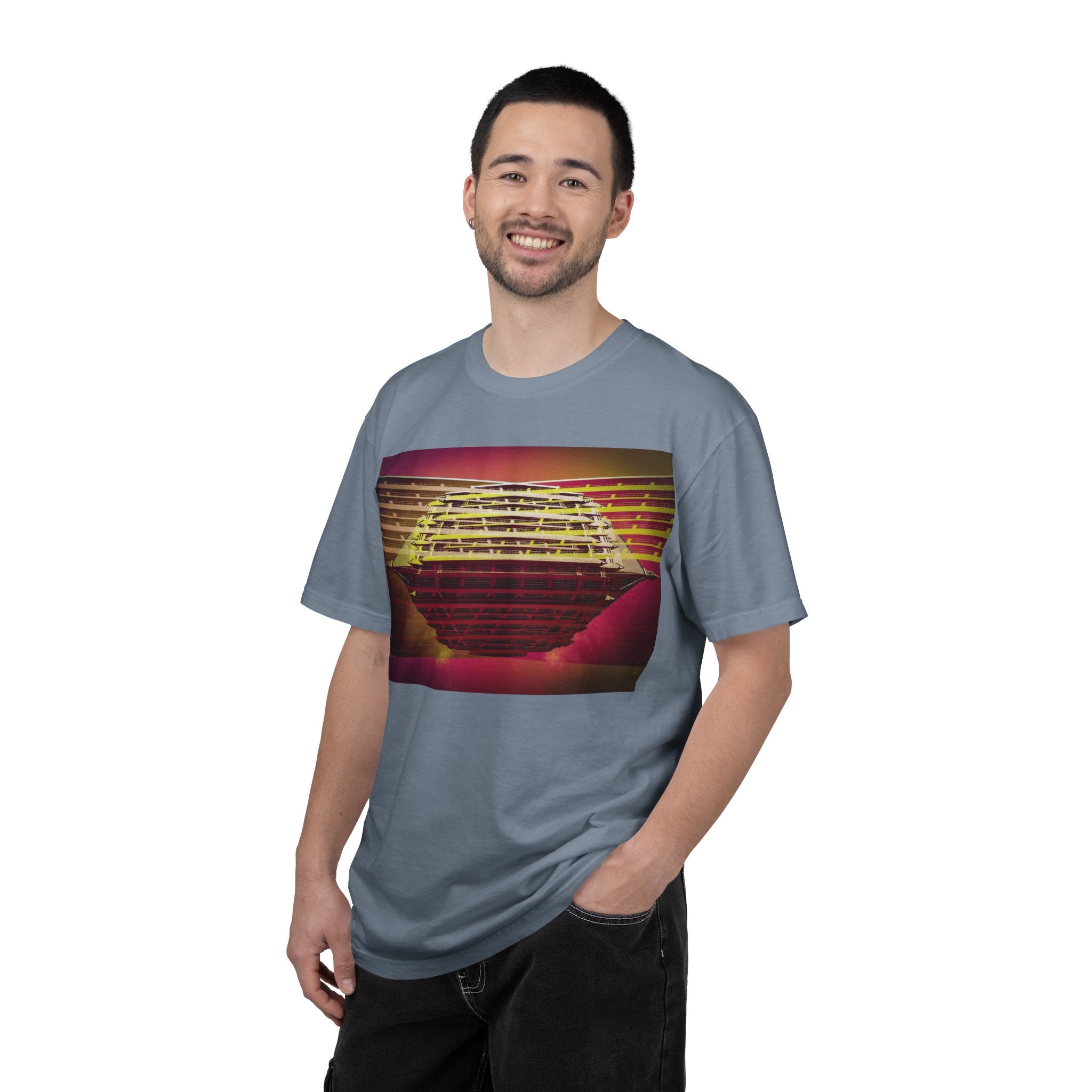 Dreaming With Dali By Kevin Quinn -Retro Futuristic Sunset Abstract Urban Architecture T-Shirt — Geometric Vaporwave Graphic