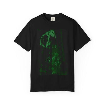 Poison Ivy's Pleasure By Kevin Quinn   -Skull in Green Glow T-Shirt — Neon Urban Architecture Gothic Graphic Tee