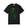 Poison Ivy's Pleasure By Kevin Quinn   -Skull in Green Glow T-Shirt — Neon Urban Architecture Gothic Graphic Tee