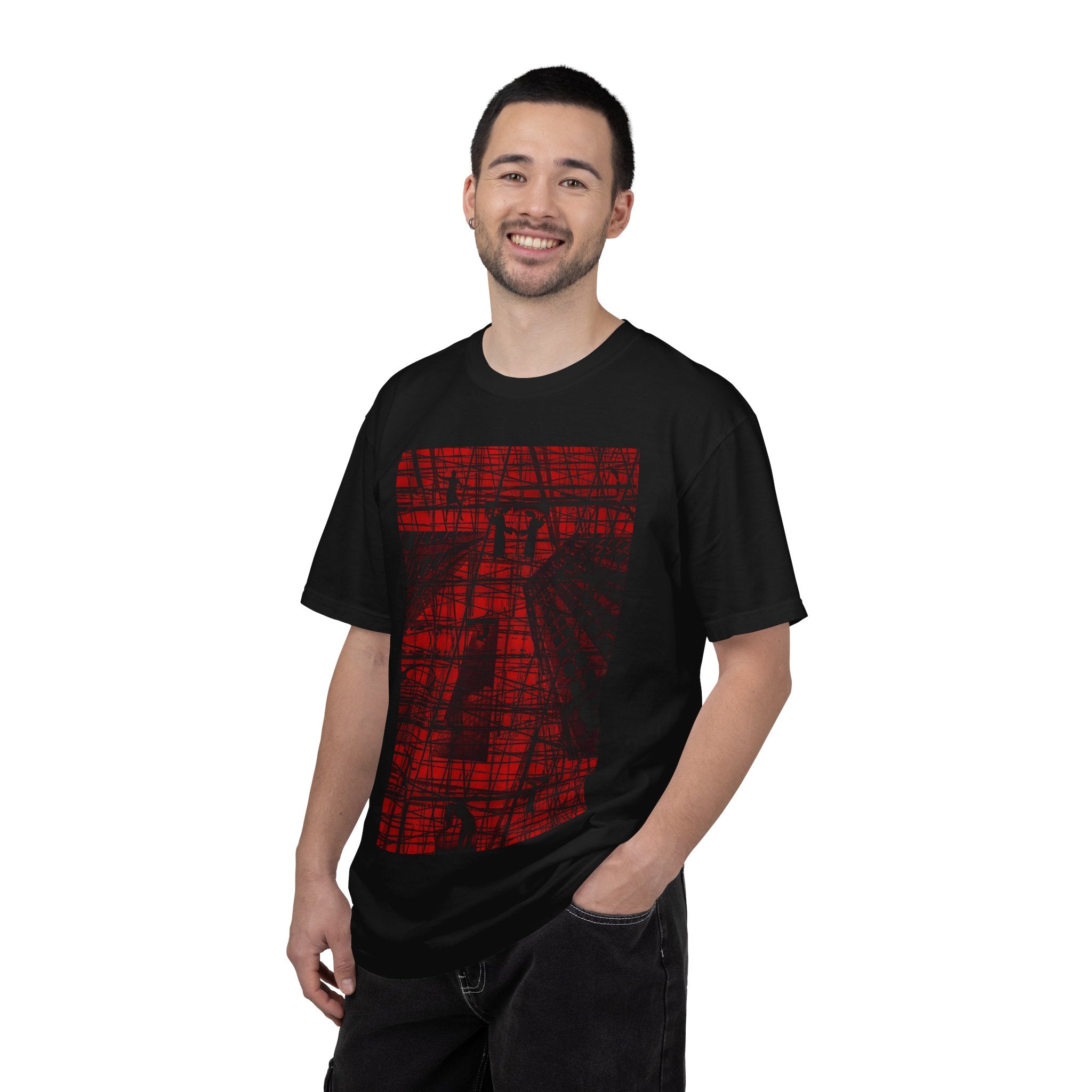 The Puppet Tragedy By Kevin Quinn  -Abstract Red Black Gothic Puppet Graphic T-Shirt