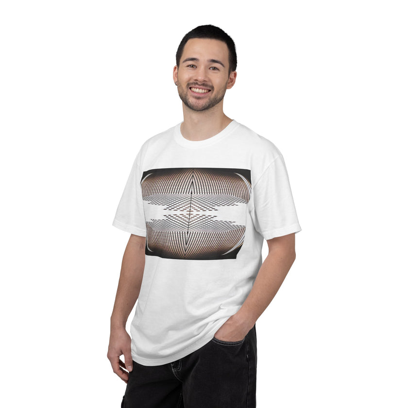Thought Machine By Kevin Quinn -Optical Waveform Graphic T‑Shirt — Geometric Illusion Art Tee