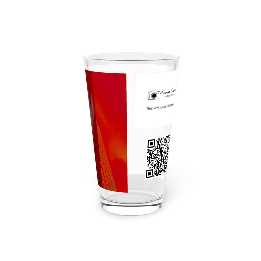 Abstract Art Beer Pint Glass – 16oz Craft Beer Glass – “I Learn Something Everyday” by Kevin Quinn