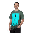 Glamour Boy By Kevin Quinn T-Shirt — Abstract Pop Art Architecture Neon Philly City Monument Graphic with QR Code Back