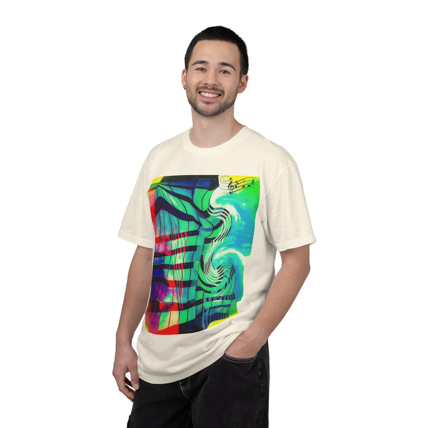 Rooftop Jazz By Kevin Quinn -Abstract Urban Modern Architecture Psychedelic Swirl T-Shirt