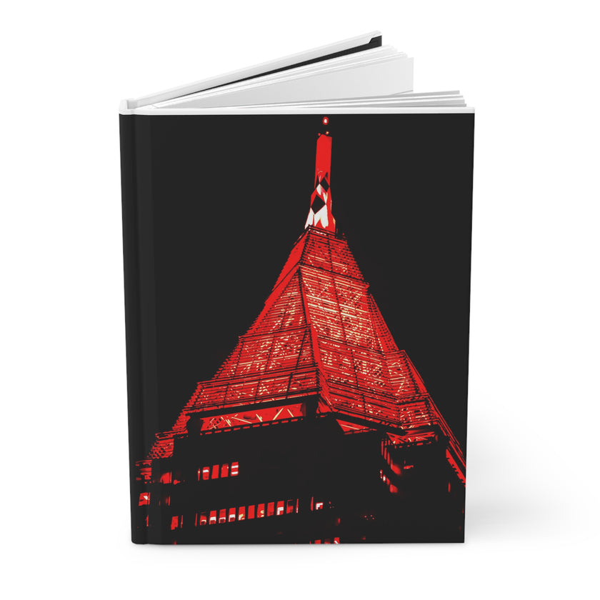 New Sensation By Kevin Quinn - Red Architecture Hardcover Journal — Nightscape Photo Notebook for Travel, Architecture & Urban Photography Fans