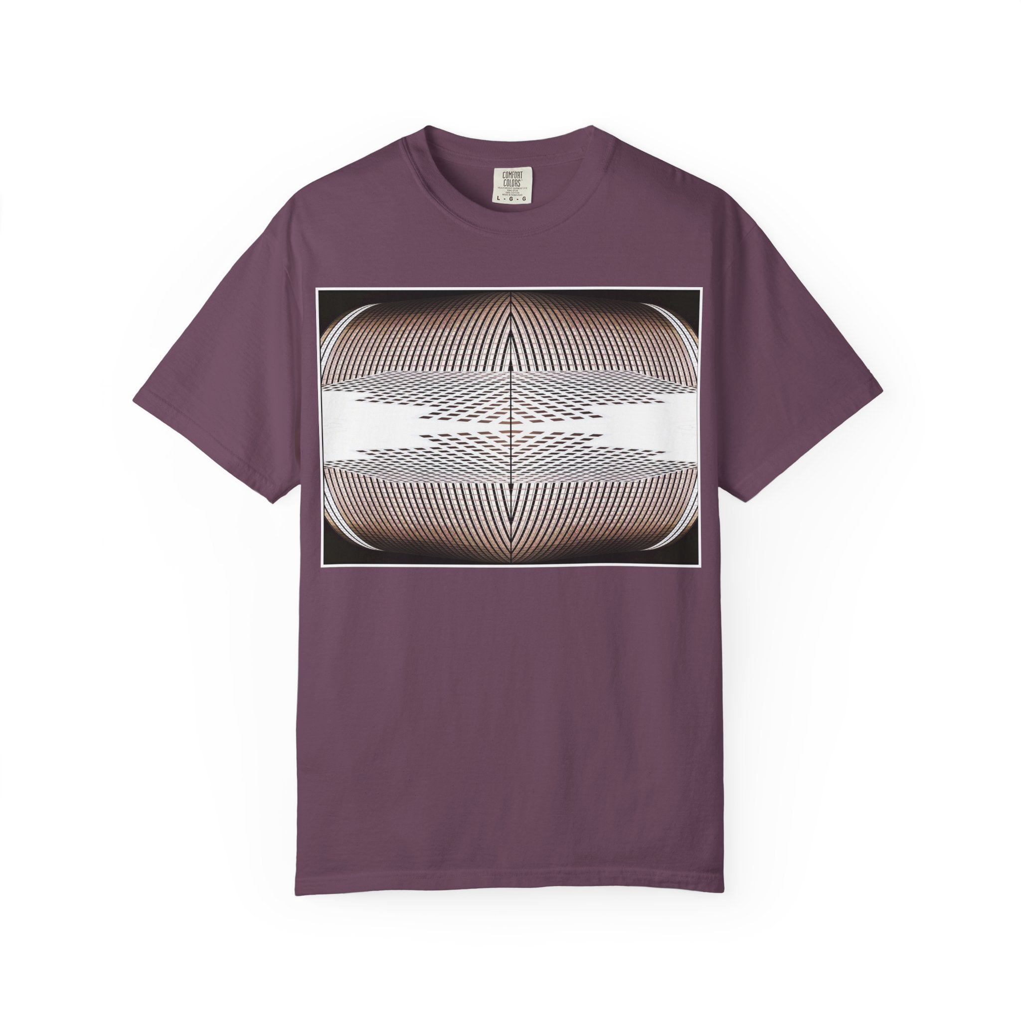 Thought Machine By Kevin Quinn -Optical Waveform Graphic T‑Shirt — Geometric Illusion Art Tee