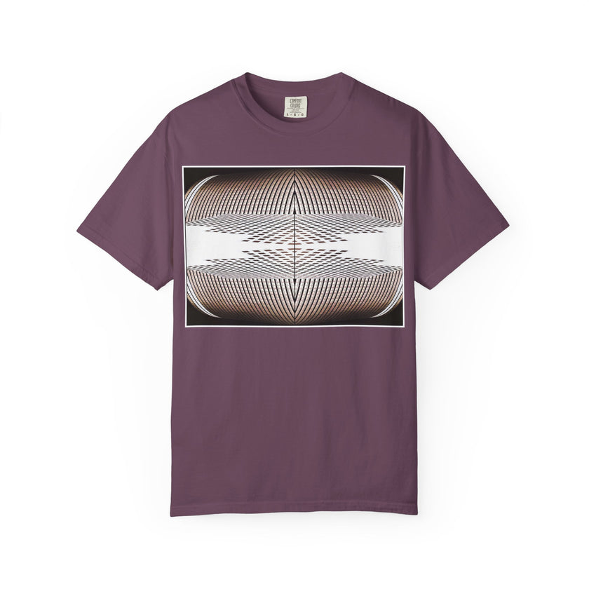 Thought Machine By Kevin Quinn -Optical Waveform Graphic T‑Shirt — Geometric Illusion Art Tee