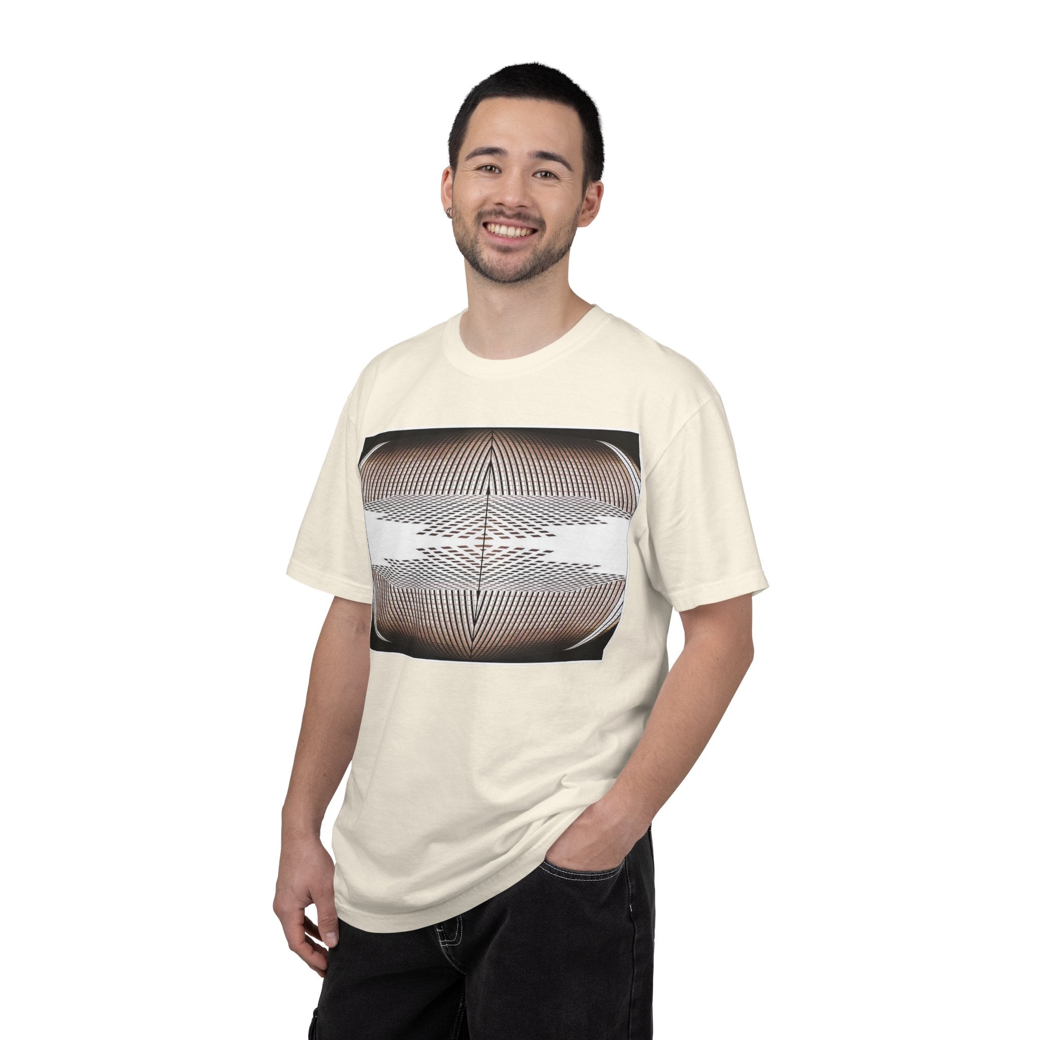 Thought Machine By Kevin Quinn -Optical Waveform Graphic T‑Shirt — Geometric Illusion Art Tee