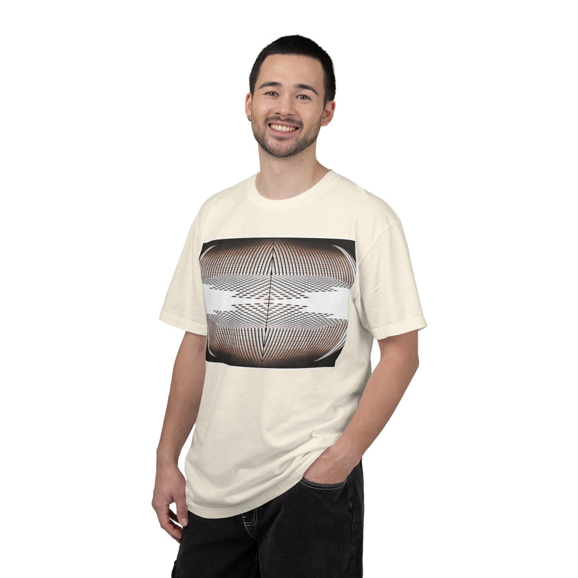 Thought Machine By Kevin Quinn -Optical Waveform Graphic T‑Shirt — Geometric Illusion Art Tee