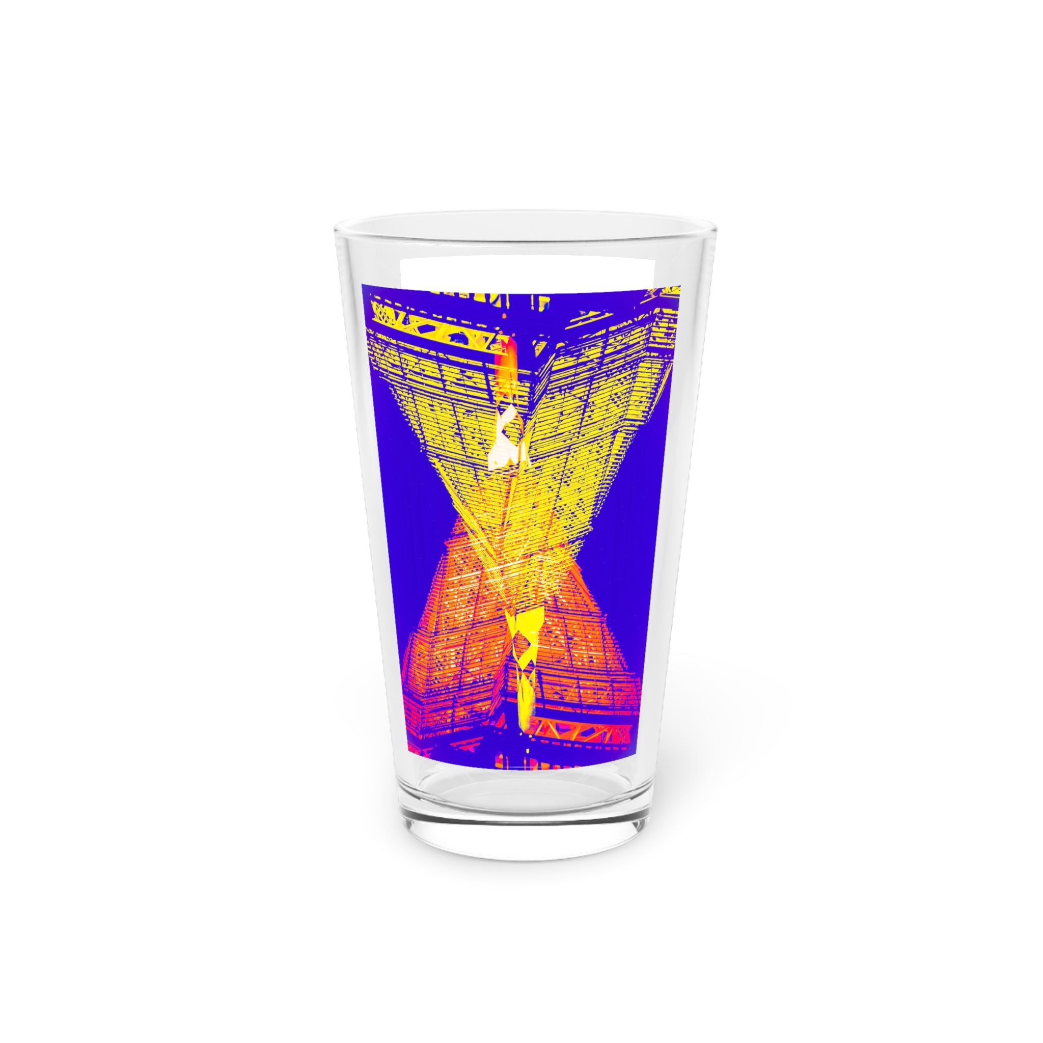 Abstract Art Beer Pint Glass – 16oz Craft Beer Glass – “Love Story” by Kevin Quinn