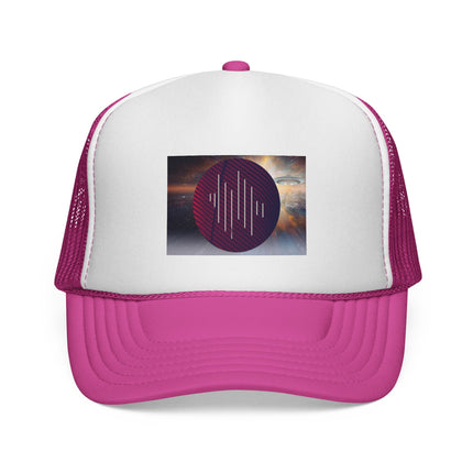 Living In Space By Kevin Quinn Trucker Cap — Cosmic Graphic Mesh Hat