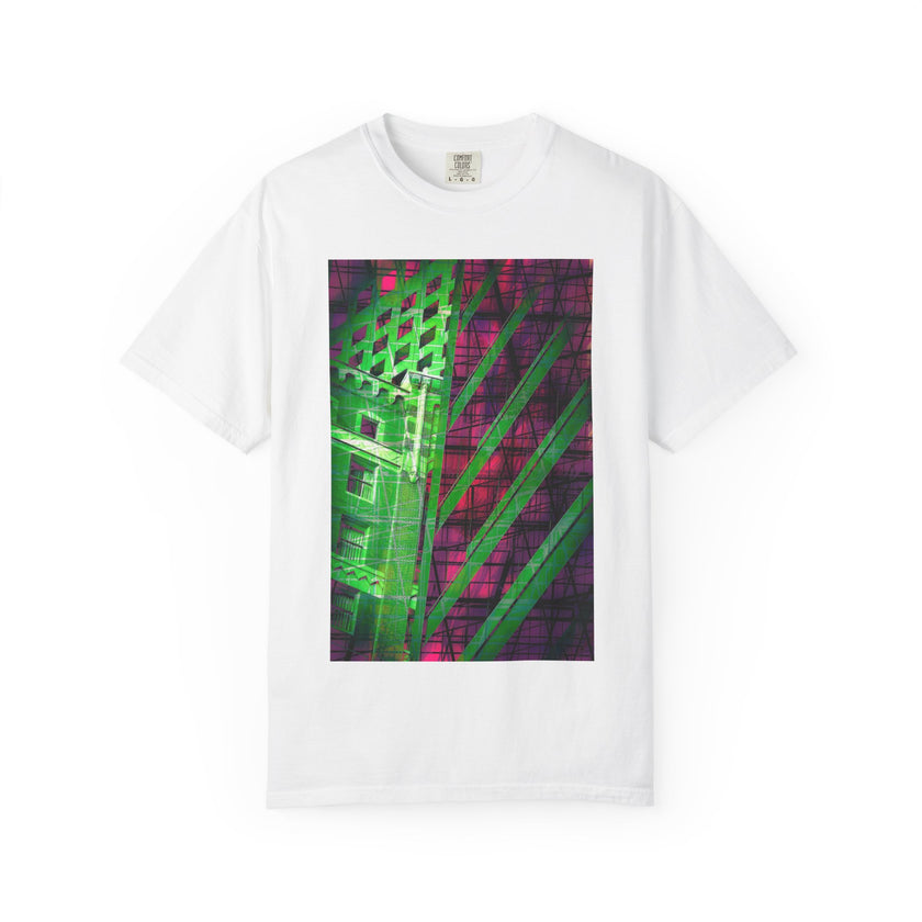 The Fifth Floor Fantasy By Kevin Quinn  -Neon Urban Modern Abstract Architecture Graphic Tee