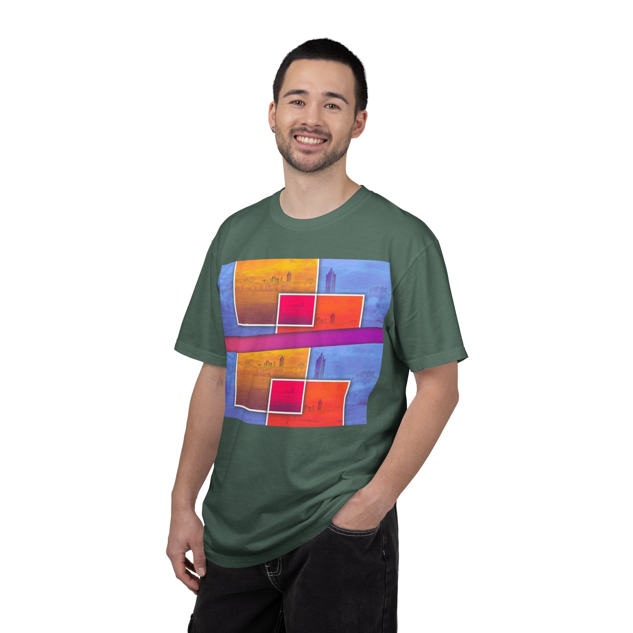 Picnic In The Park With You By Kevin Quinn -Abstract Sunset Blocks Urban Architecture Atlanta T-Shirt