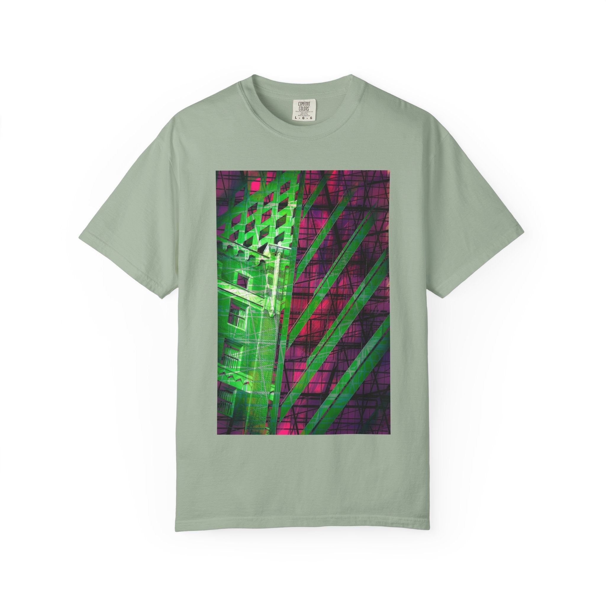 The Fifth Floor Fantasy By Kevin Quinn  -Neon Urban Modern Abstract Architecture Graphic Tee