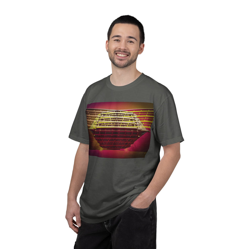 Dreaming With Dali By Kevin Quinn -Retro Futuristic Sunset Abstract Urban Architecture T-Shirt — Geometric Vaporwave Graphic