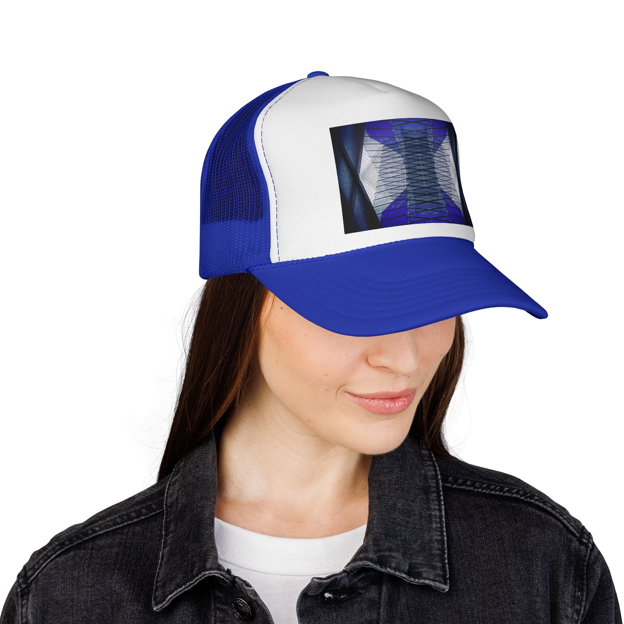 Custom Abstract Architecture Trucker Cap - 