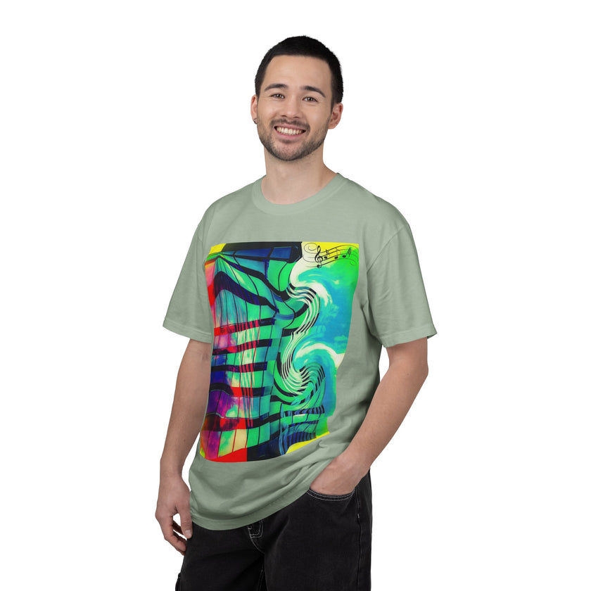 Rooftop Jazz By Kevin Quinn -Abstract Urban Modern Architecture Psychedelic Swirl T-Shirt