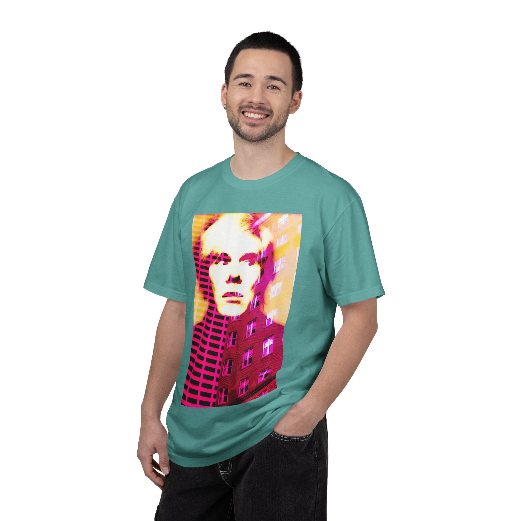 Building With Andy By Kevin Quinn -Pop Architecture Modern Urban Portrait T-Shirt