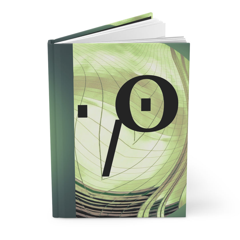 My Friend The Professor By Kevin Quinn - Abstract Green Symbol Hardcover Journal — Modern Geometric Notebook