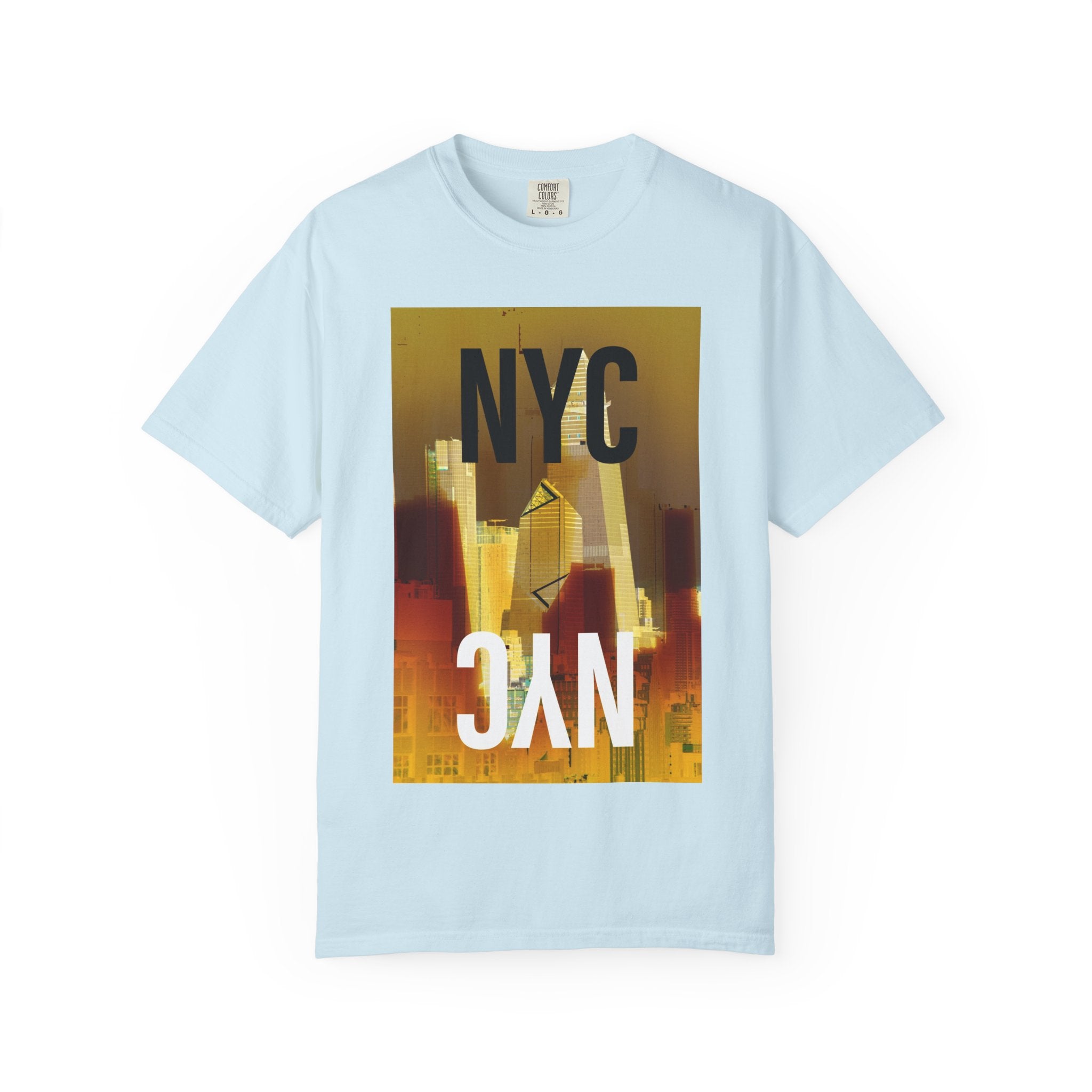 A New York Minute By Kevin Quinn -Urban Modern Abstract Architecture Cityscape Tee with Bold NYC Text