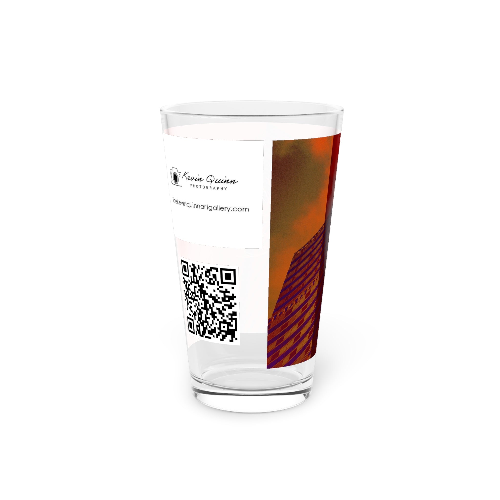 Abstract Art Beer Pint Glass – 16oz Craft Beer Glass – “I Learn Something Everyday” by Kevin Quinn