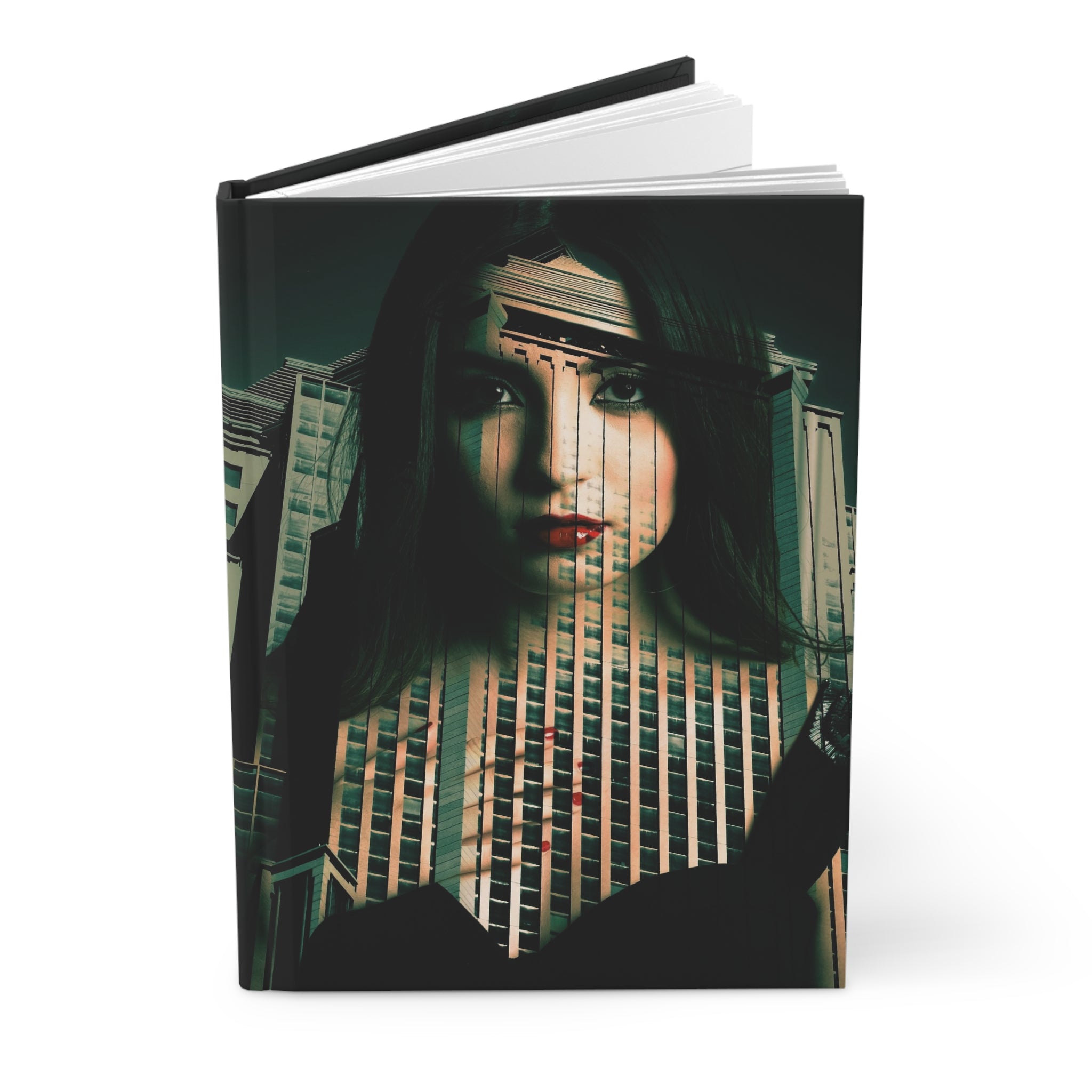 Vampire Game By Kevin Quinn - Urban Noir Hardcover Journal — Double Exposure City Woman Art