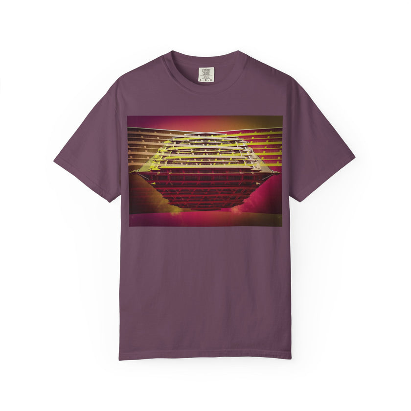 Dreaming With Dali By Kevin Quinn -Retro Futuristic Sunset Abstract Urban Architecture T-Shirt — Geometric Vaporwave Graphic