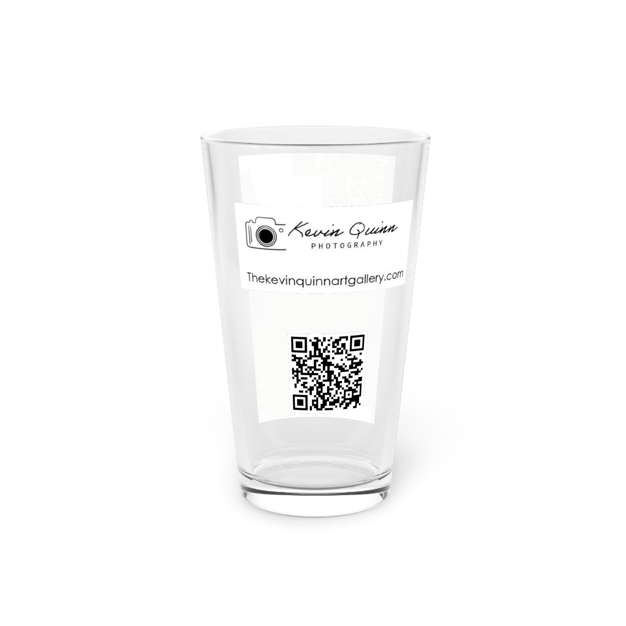 Abstract Art Beer Pint Glass – 16oz Craft Beer Glass – “Great White Sharks” by Kevin Quinn