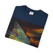 Night Light By Kevin Quinn -Modern Abstract Architectural Nightscape T-Shirt — Glass Building Sunset Photo Tee