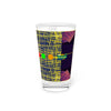 Abstract Art Beer Pint Glass – 16oz Craft Beer Glass – “Ubie The Uber Driver” by Kevin Quinn