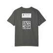 Silky The Sun Kid By Kevin Quinn-Modern Urban Sunface Graphic T-Shirt — Yellow Sun Artwork with QR Code Back