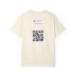 Hotel New Mexico By Kevin Quinn-Modern Abstract Architecture UFO QR Tee — Red Graphic T-Shirt with QR Code Back